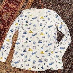 Roller Rabbit Kids Nautical Long Sleeve Tee - Blue and Yellow